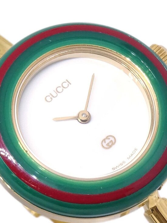 Gucci 11/12 Change Bezel Chameleon Quartz Watch SS 196564